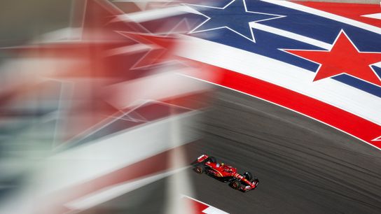 Scuderia Ferrari driver Carlos Sainz (55), of Spain, races during the Formula 1 U.S. Grand Prix auto race at Circuit of the Americas in Austin, Texas. Sunday, Oct. 20, 2024.